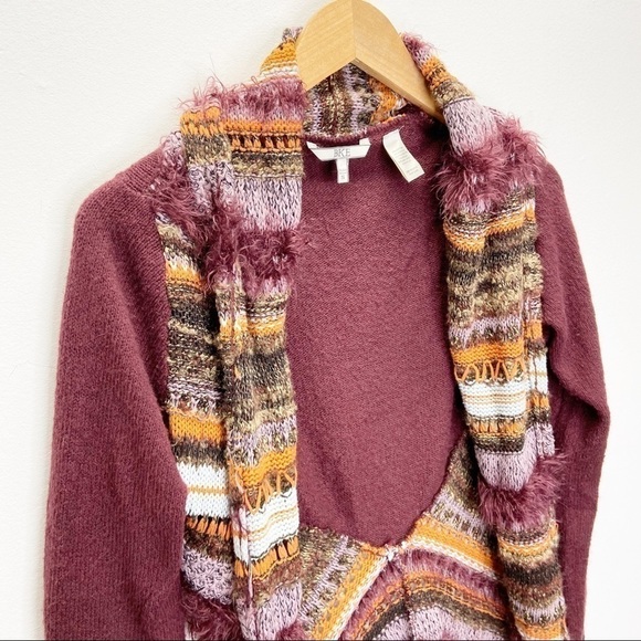 BKE Flyaway Eyelash Striped Cardigan Sweater Sz S - Picture 5 of 7